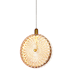 Подвесной светильник с плафоном из рельефного стекла Peony Glass Bronze  варинант исполнения - 4 | Loft Concept в Брянске