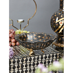 Блюдо черного цвета из фрафора на бронзовых ножках Eden Garden porcelain and bronze варинант исполнения - 3 | Loft Concept в Брянске