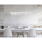 Люстра линейная с 3-мя белыми волнистыми плафонами Wave Line варинант исполнения - 11 | Loft Concept в Брянске