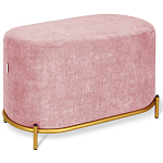 Банкетка овальная пыльно-розовый велюр на 4-х металлических ножках золотого цвета SANJAY варинант исполнения - 1 | Loft Concept в Брянске