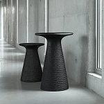 Круглый приставной столик из массива манго Piero Black Side Table варинант исполнения - 6 | Loft Concept в Брянске