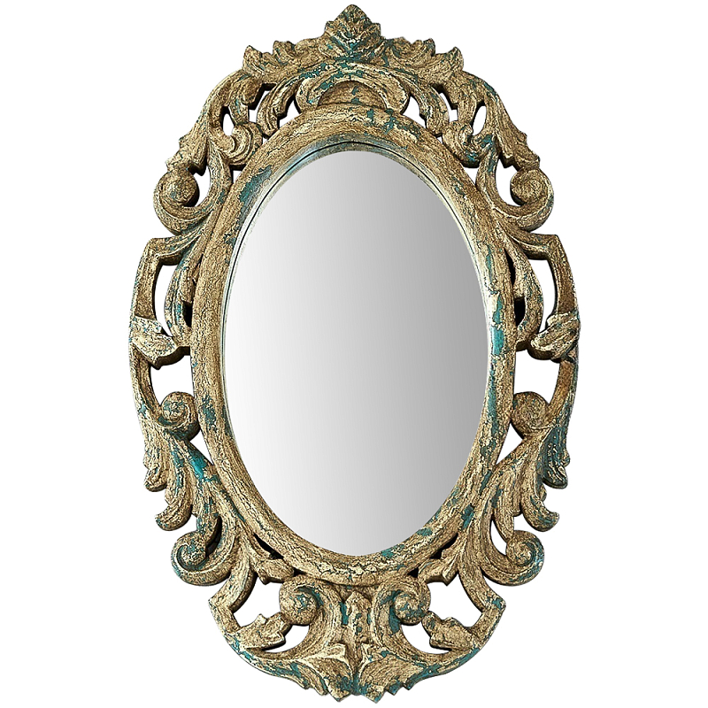 Настенное овальное зеркало Aina Mirror Бежево-серый Зеленый Настенное овальное зеркало Aina Mirror Бежево-серый Зеленый в Брянске | Loft Concept