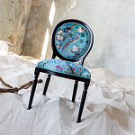 Стул из массива бука бирюзовый с изображением птиц и цветов Turquoise Chinoiserie Birds Garden Chair варинант исполнения - 6 | Loft Concept в Брянске