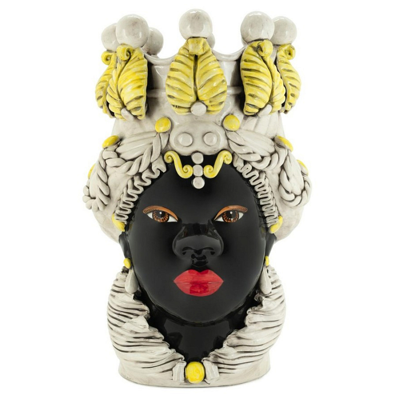 Ваза Vase Moro Lady Yellow Big Черный Бежевый Желтый Ваза Vase Moro Lady Yellow Big Черный Бежевый Желтый в Брянске | Loft Concept
