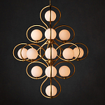 Люстра с закругленным каркасом золотого цвета и белыми плафонами Round Curl варинант исполнения - 3 | Loft Concept в Брянске