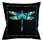 Подушка декоративная стрекоза бирюзово-жёлтая Ikat Pattern варинант исполнения - 1 | Loft Concept в Брянске