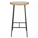 Барный столик с круглой плетеной столешницей Wicker Table Top варинант исполнения - 1 | Loft Concept в Брянске