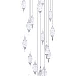 Большая каскадная люстра с хрустальными подвесками Esme Drops Crystal Chrome Cascade Chandelier 25 варинант исполнения - 2 | Loft Concept в Брянске