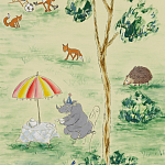 Обои ручная роспись Promenade Original colourway on cream painted silk варинант исполнения - 2 | Loft Concept в Брянске