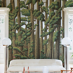 Обои ручная роспись Redwoods Sequoia on Sterling Silver gilded paper варинант исполнения - 3 | Loft Concept в Брянске