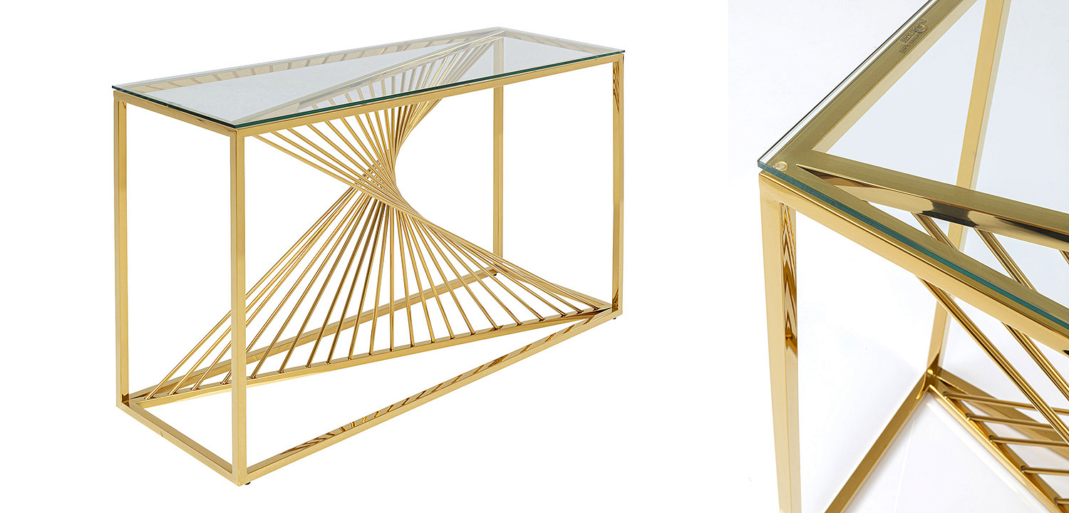 Консоль Golden Whirl with glass surface Консоль Golden Whirl with glass surface - Loft-Concept в Брянске
