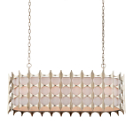 Люстра овальной формы с фактурным серебряным каркасом и тканевым абажуром Silver Honeycomb варинант исполнения - 3 | Loft Concept в Брянске