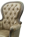 Кресло кожаное с мягкими подлокотниками на 4-х деревянных ножках Evelyn Classical Armchair варинант исполнения - 5 | Loft Concept в Брянске