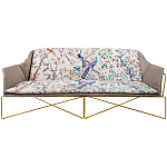 Трехместный диван на металлическом каркасе с цветочным принтом в стиле шинуазри Chinoiserie Birds on a Tree Sofa варинант исполнения - 5 | Loft Concept в Брянске