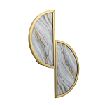 Бра с двумя полукруглыми плафонами из искусственного алебастра в бронзовой оправе Marbella варинант исполнения - 6 | Loft Concept в Брянске