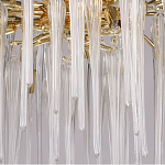 Люстра золотого цвета с декоративными ветками и длинными прозрачными стеклянными подвесами в форме сосулек Droplet Chandelier варинант исполнения - 4 | Loft Concept в Брянске