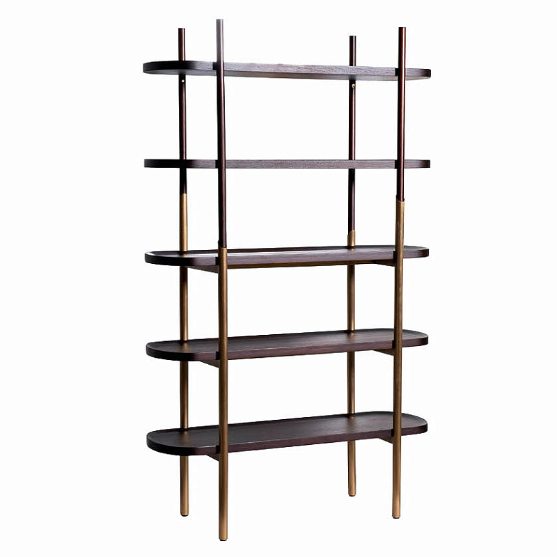 Стеллаж Agostin Rack Латунь Шоколад Стеллаж Agostin Rack Латунь Шоколад в Брянске | Loft Concept