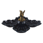 Менажница темно-синяя фарфоровая с бронзовой фигуркой ангела Eden Garden варинант исполнения - 1 | Loft Concept в Брянске