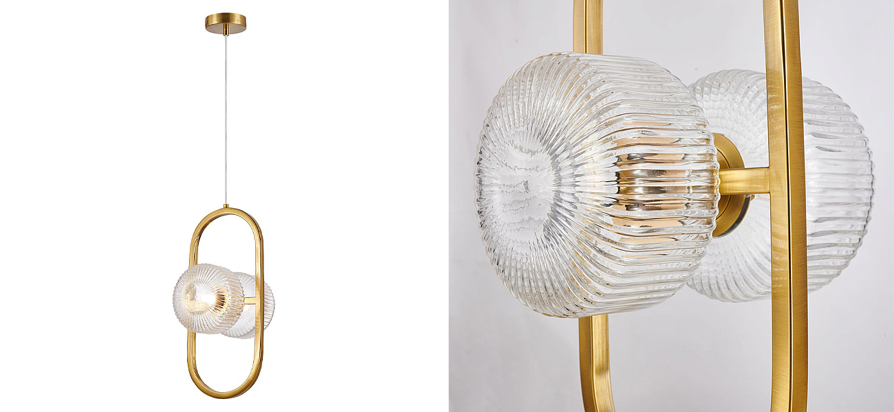 Подвесной светильник с рельефными плафонами Blown Glass Подвесной светильник с рельефными плафонами Blown Glass - Loft-Concept в Брянске
