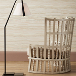 Торшер с черным каркасом и белым тканевым абажуром в форме конуса Stylish Solution варинант исполнения - 4 | Loft Concept в Брянске