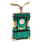 Часы настольные из натурального камня Малахит с декором в виде орла Eagle Stone Clock варинант исполнения - 2 | Loft Concept в Брянске
