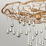 Люстра подвесная золотого цвета с металлическим сетчатым основанием и стеклянными каплевидными подвесками Hinkley варинант исполнения - 5 | Loft Concept в Брянске