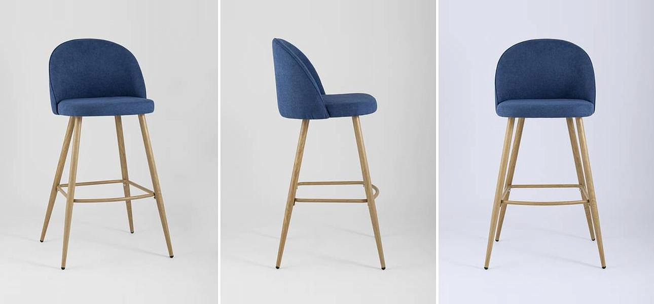 Барный Стул Miruna Chair Синий Шенилл Барный Стул Miruna Chair Синий Шенилл - Loft-Concept в Брянске