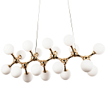 Линейная люстра с плафонами из стеклянных шаров Pearls Suspension Linear Gold Chandelier варинант исполнения - 1 | Loft Concept в Брянске