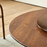 Стол обеденный круглый с двойной столешницей Walnut Wood Table варинант исполнения - 6 | Loft Concept в Брянске