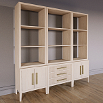 Модульный стеллаж Primo из трех составных элементов Светлый дуб варинант исполнения - 3 | Loft Concept в Брянске