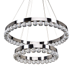 Люстра с двумя кольцами цвета хром и прозрачными хрустальными шарами по периметру Sacramento Transparent Balls Chandelier варинант исполнения - 1 | Loft Concept в Брянске