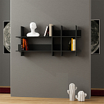 Полка прямая подвесная двухъярусная цвета антрацит BEADS BOOKCASE ANTHRACITE варинант исполнения - 1 | Loft Concept в Брянске