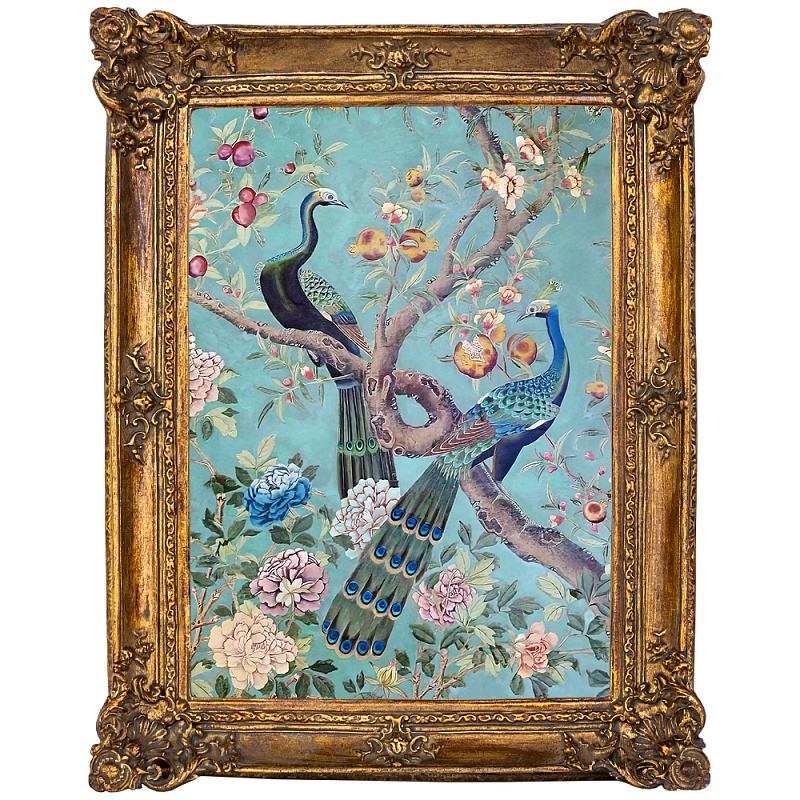 Постер в раме в стиле шинуазри Павлины на дереве Chinoiserie Imperial Garden Peacocks on a Tree Poster Мульти Античная Бронза Постер в раме в стиле шинуазри Павлины на дереве Chinoiserie Imperial Garden Peacocks on a Tree Poster Мульти Античная Бронза в Брянске | Loft Concept