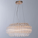 Люстра подвесная многослойная с прозрачными хрустальными трубками и золотистым каркасом Hexagon Tube Light варинант исполнения - 2 | Loft Concept в Брянске