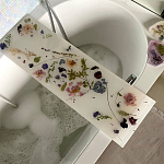 Поднос для ванны из эпоксидной смолы с цветами белая Epoxy Resin Flowers Bath Tray White варинант исполнения - 3 | Loft Concept в Брянске