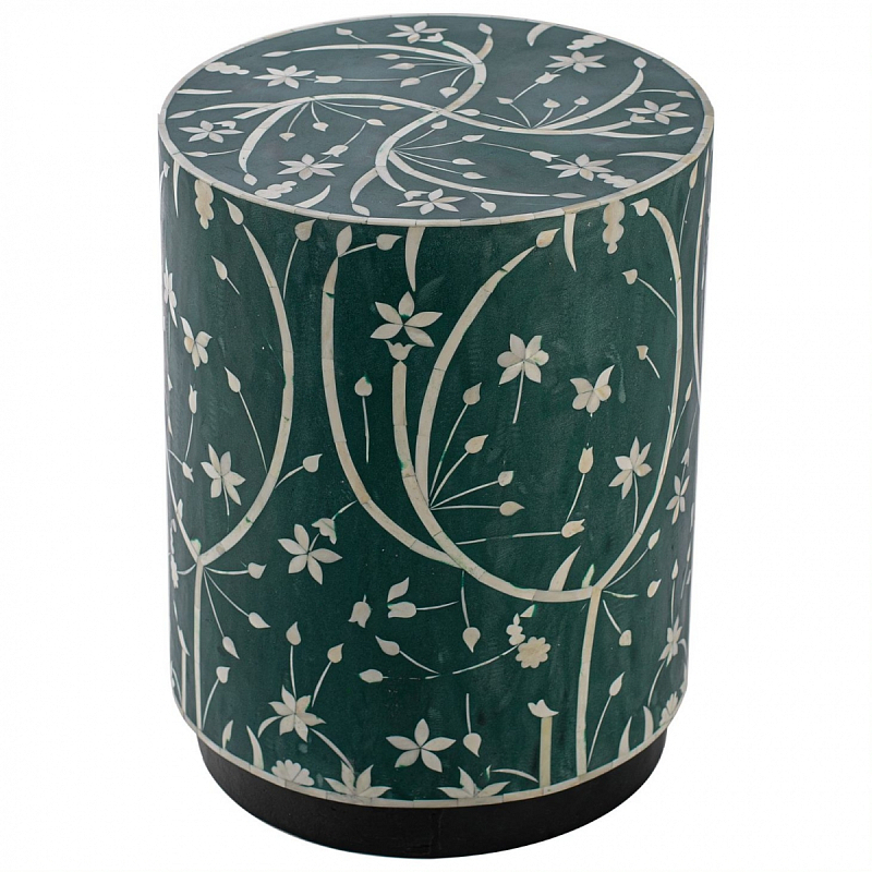 Табурет Green Flower Indian Bone Inlay stool Зеленый в Брянске | Loft Concept 