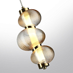 Подвесной светильник с 3-мя рифлеными стеклянными шарами Marcelh Light варинант исполнения - 5 | Loft Concept в Брянске