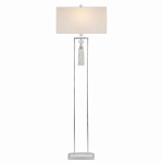 Торшер с прямоугольным тканевым абажуром на белом мраморном основании Silver Threads варинант исполнения - 1 | Loft Concept в Брянске