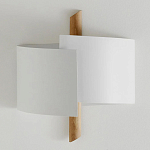 Бра из металла и дерева Ruell White Metal Wooden Wall Lamp варинант исполнения - 2 | Loft Concept в Брянске