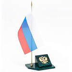 Флагшток с гербом России из натурального камня змеевик Stone Flagpole варинант исполнения - 2 | Loft Concept в Брянске