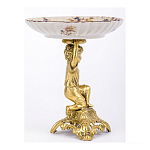 Чаша с цветочным орнаментом на ножке в виде бронзового ангела Eden Garden варинант исполнения - 2 | Loft Concept в Брянске