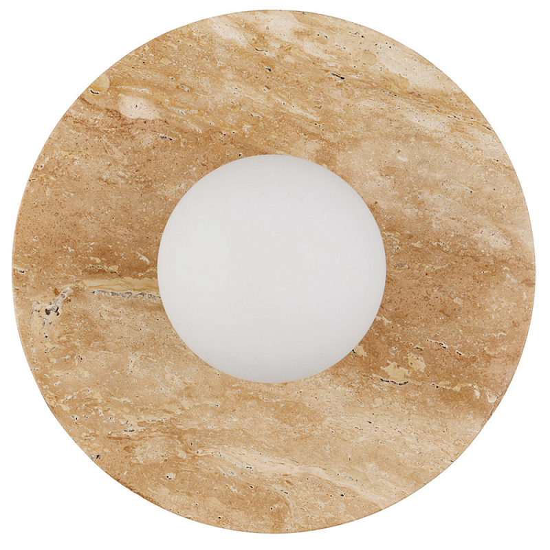 Бра в виде диска с плафоном из матового белого стекла Marble Glow Коричневый Белое матовое стекло Бра в виде диска с плафоном из матового белого стекла Marble Glow Коричневый Белое матовое стекло в Брянске | Loft Concept