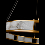Люстра в виде кольца из натурального камня Golden Alavastor варинант исполнения - 3 | Loft Concept в Брянске