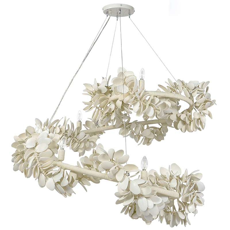 Люстра White Bionic Petals Flo Spiral Chandelier Белый Молочный в Брянске | Loft Concept 