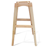 Барный стул со спинкой на 4-х деревянных ножках Синий Велюр Ava Charm варинант исполнения - 6 | Loft Concept в Брянске