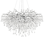 Люстра подвесная с прозрачными стеклянными подвесками в форме капель Диаметр 100 см Droplet Chandelier варинант исполнения - 18 | Loft Concept в Брянске