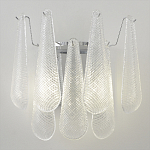 Бра с подвесками из рифленного стекла в форме капель на основании цвета хром Textured Glass варинант исполнения - 5 | Loft Concept в Брянске