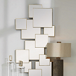 Золотое зеркальное панно из зеркальных квадратов Overlapping варинант исполнения - 3 | Loft Concept в Брянске