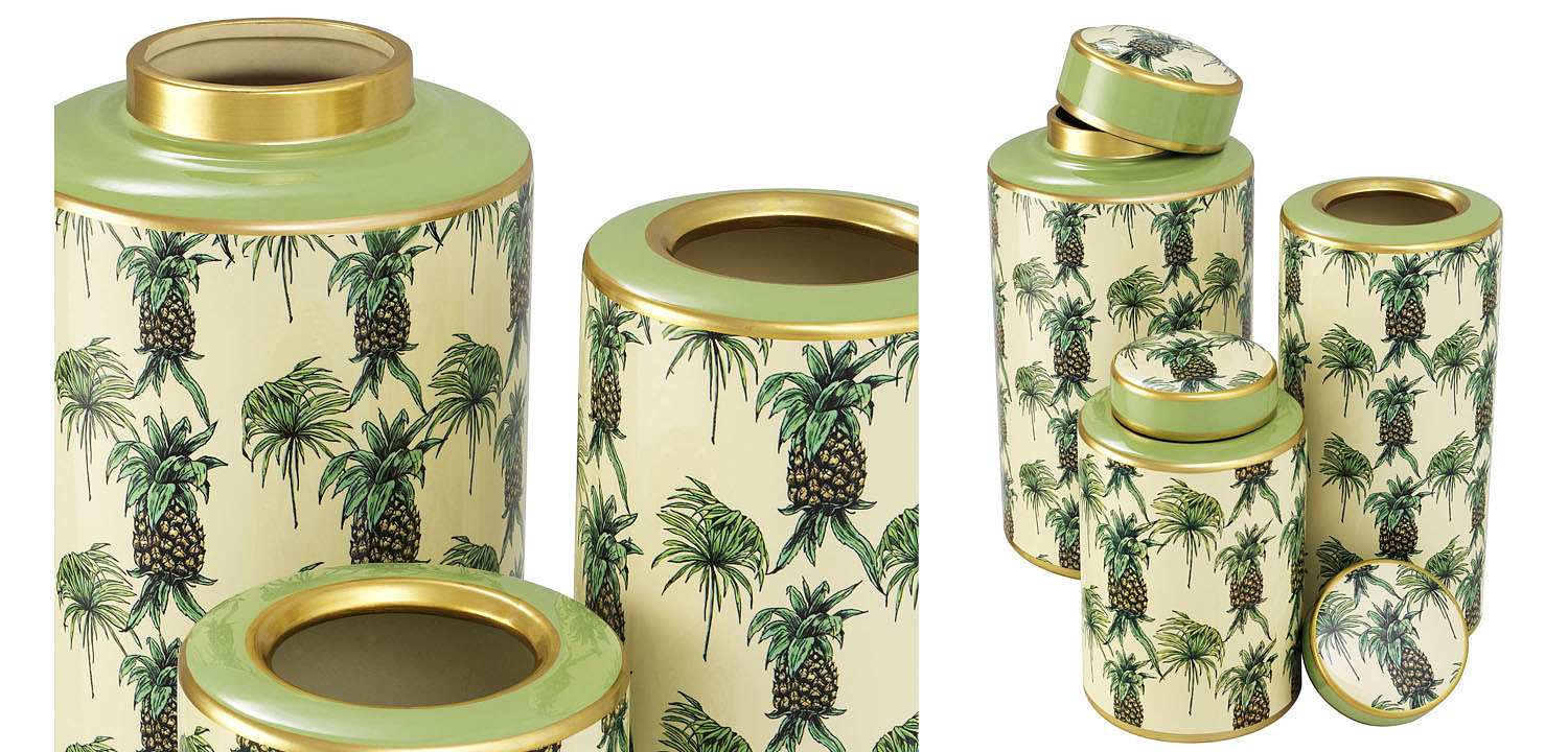 Комплект Ваз Eichholtz JAR PINEAPPLE SET OF 3 Комплект Ваз Eichholtz JAR PINEAPPLE SET OF 3 - Loft-Concept в Брянске
