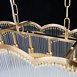 Люстра прямоугольная на цепях с прозрачными трубками и волнистым краем Nembus варинант исполнения - 9 | Loft Concept в Брянске